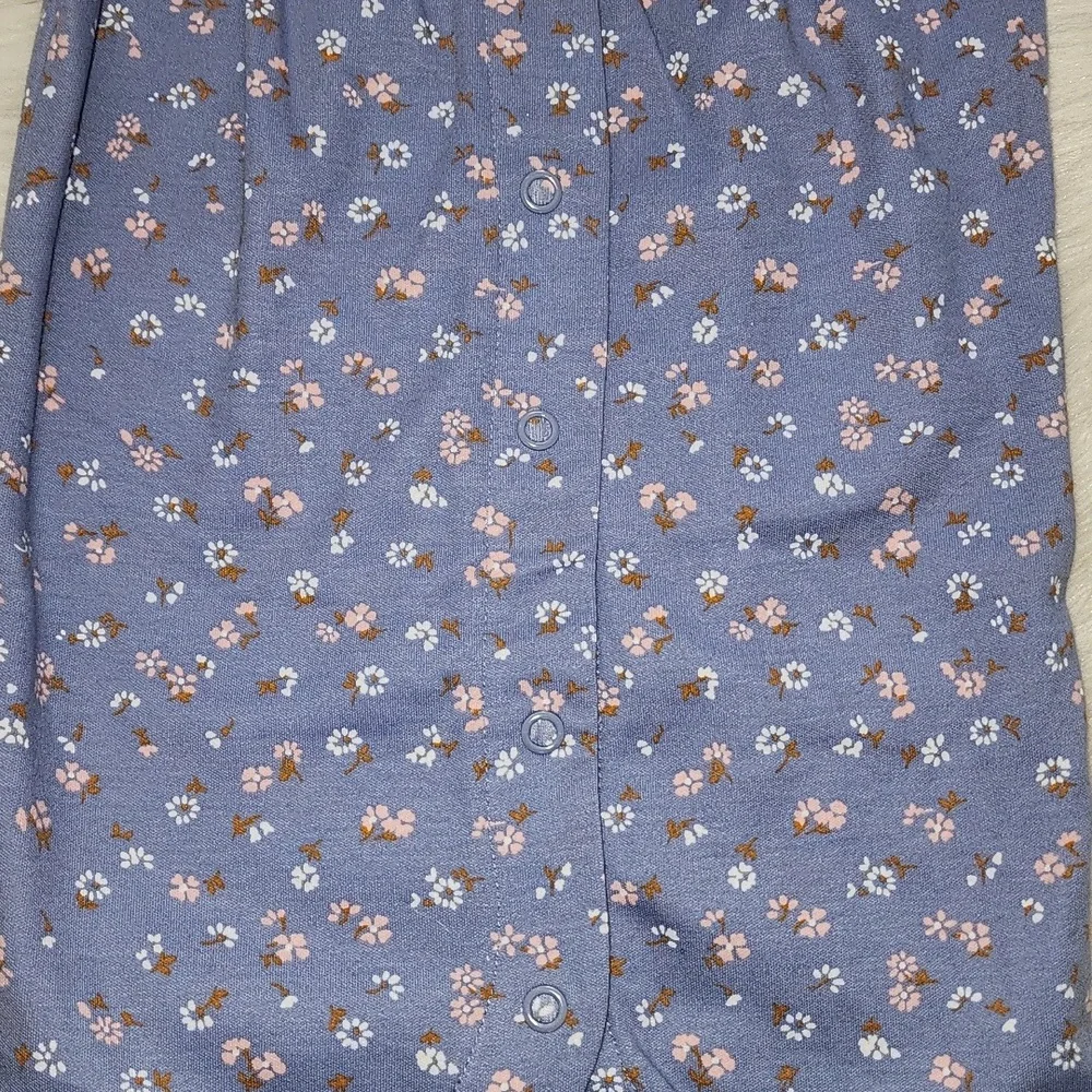 Carter's Sleep & Play Button Up Footed Onesie Denim Blue w/ Flowers New w/ Tags